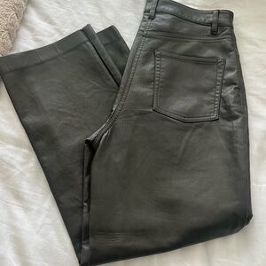 Aritzia CROPPED Melina Dark Olive pants
